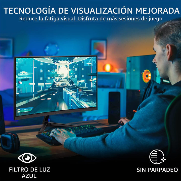 ViewSonic VX2418C Monitor curvo para juegos de 24 pulgadas, 1080p,...