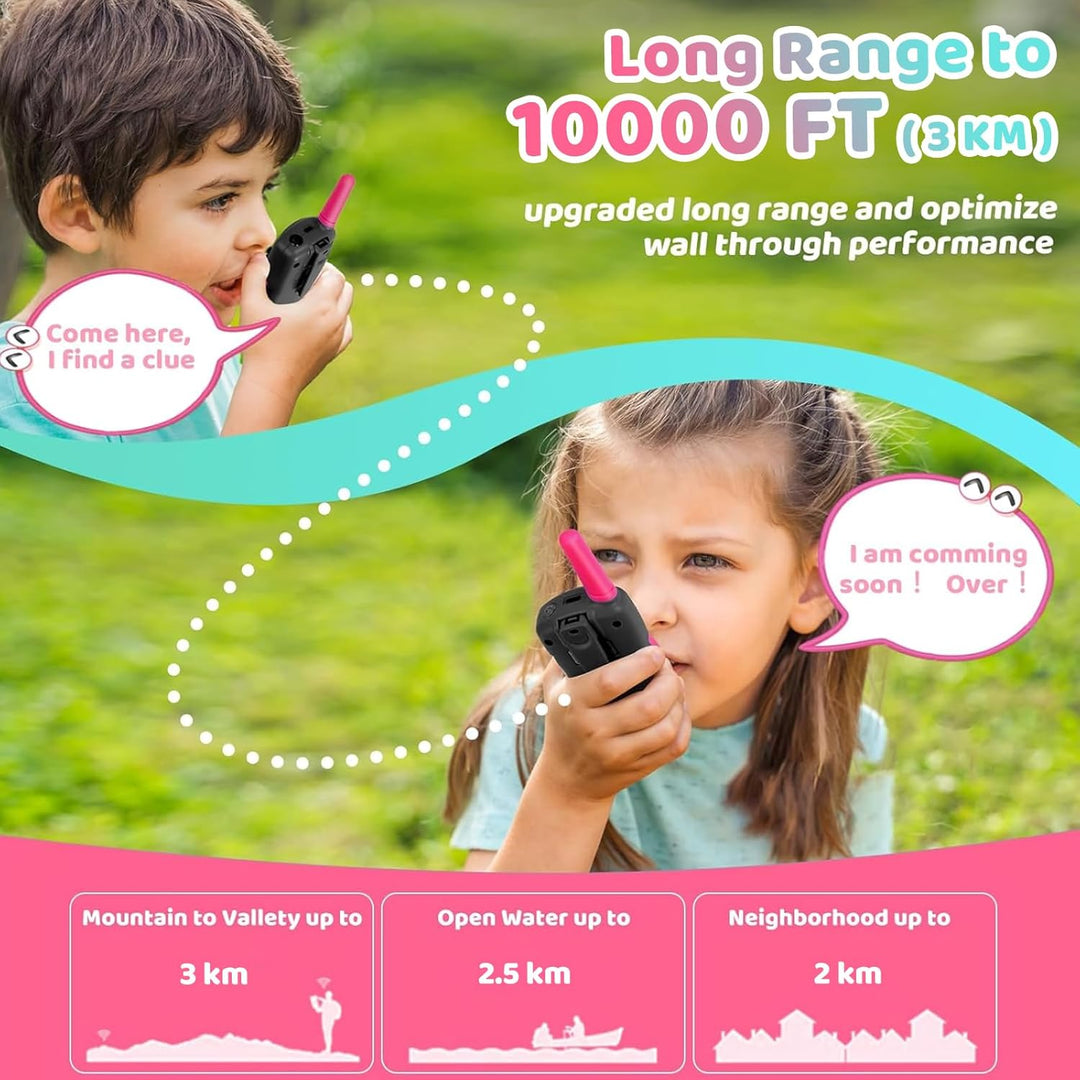 Walkie Talkies para niños, juguete recargable de largo alcance para...