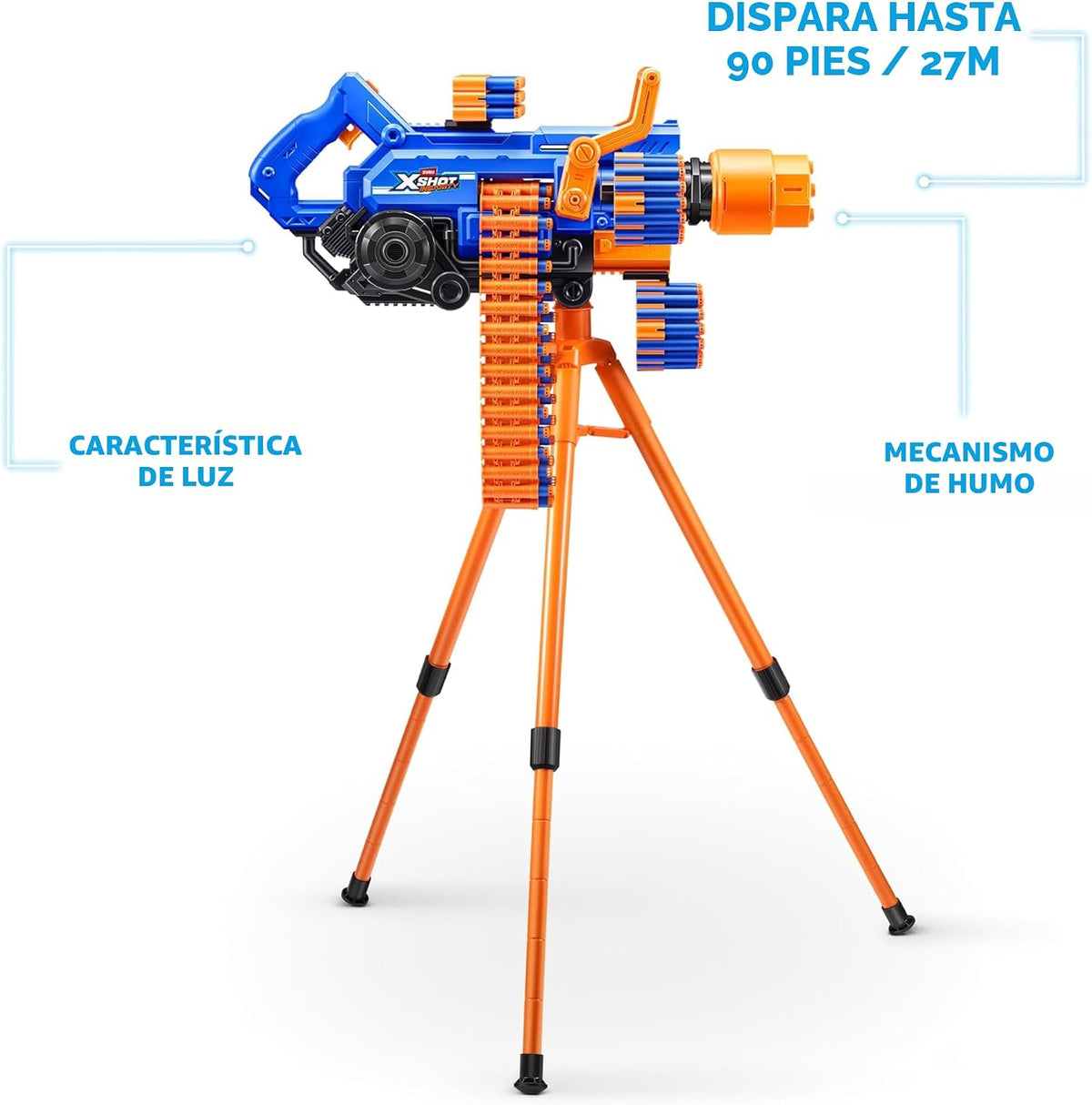 XSHOT Insanity - Lanzador de barril fumante con tecnología de 72 bolsillos de aire para dardos de ZURU, lanzador de dardos con mecanismo fumante, juguete al aire libre para niños y niñas, adolescentes