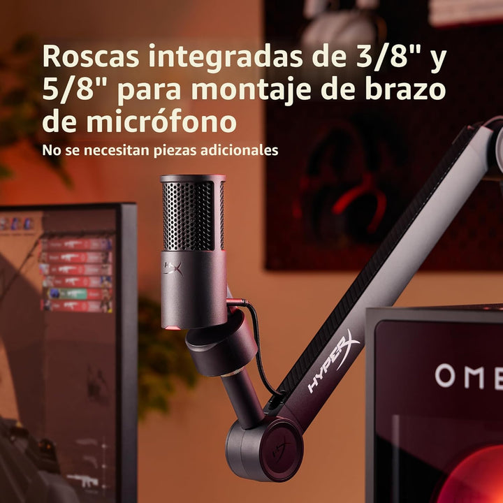 HyperX SoloCast 2 - Micrófono condensador USB para juegos para PC,...