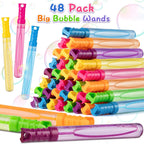 Paquete de 48 varitas de burbujas grandes a granel en 6 colores, recuerdos de fiesta a granel para niños, ideales para Pascua, verano, Halloween, San Valentín, premios escolares para niños y