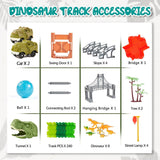 BEMITON Pista de autos de carreras de juguetes de dinosaurios, crea...