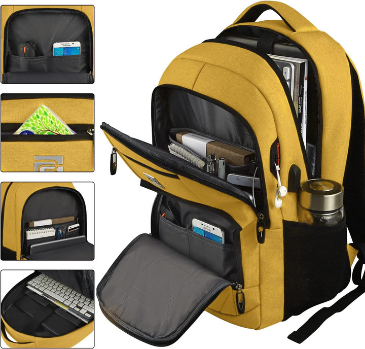 Volher Mochila para laptop, Amarillo, 15,6 pulg., Computadora portátil