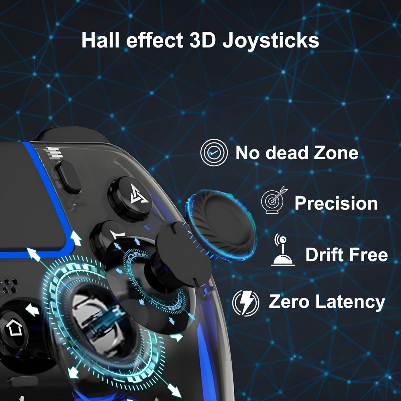 VioraTech Wireless Controller for PS5 with Hall Effect Joysticks, R...