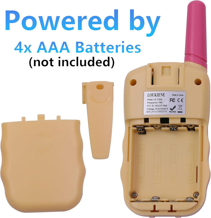 LOUKIENE Walkie Talkies para niños de 22 canales de radio de 2 vías...