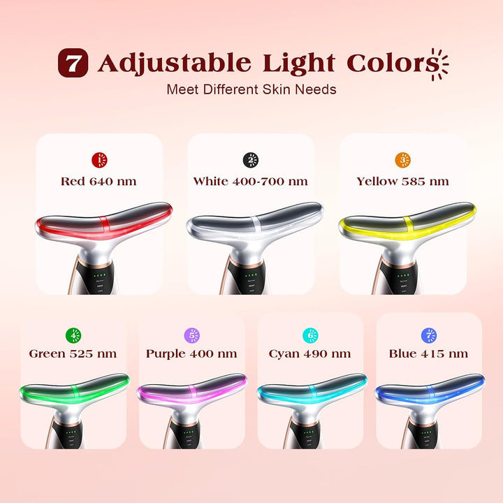 Pedete Masajeador Facial, Terapia de Luz Roja de 7 Colores para Ros...