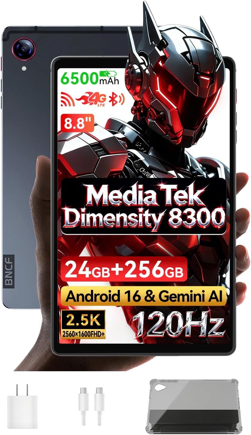 BNCF Tablet Android 16 de 8.8 pulgadas con Gemini AI, MediaTek Dime...