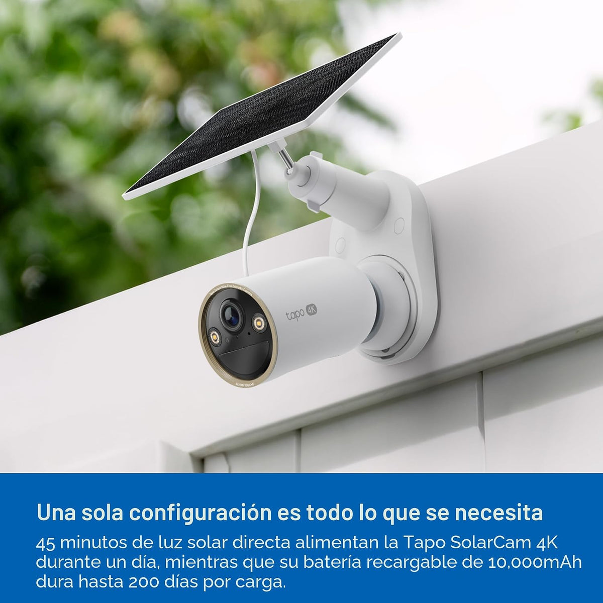 Tapo MagCam 4K Solar, cámara inalámbrica para exteriores con batería 4K Ultra HD, Blanco, SolarCam