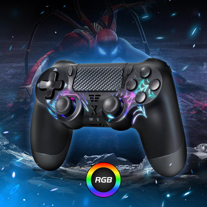 mone Wireless Controller for PS4\/PC, White Spider Design, Hall Eff...