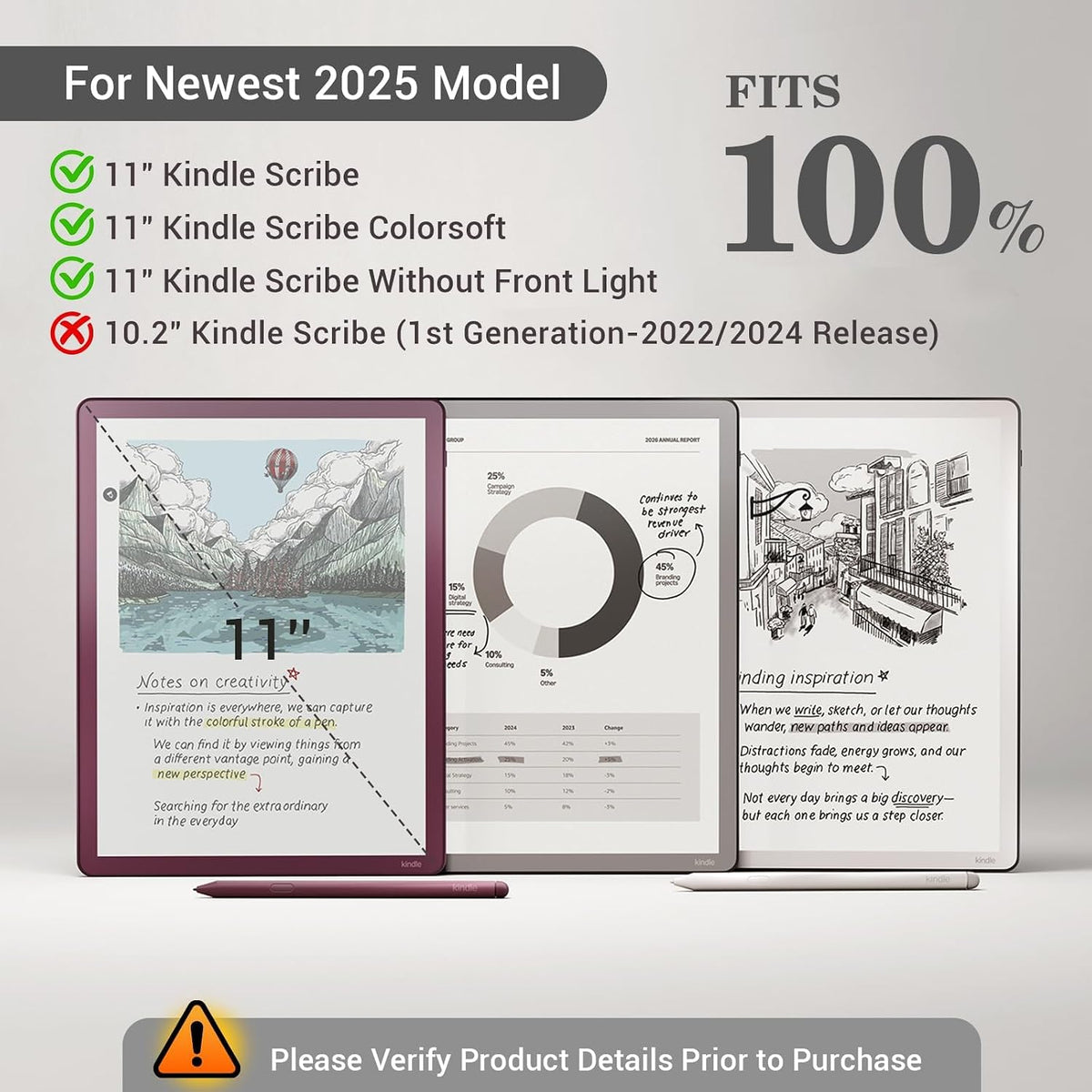 CoBak Funda para Kindle Scribe de 3ª generación 2025 de 11 pulgadas, Kindle Scribe Colorsoft con dos ángulos de visión, funda de piel sintética con encendido automático de reposo, soporte para