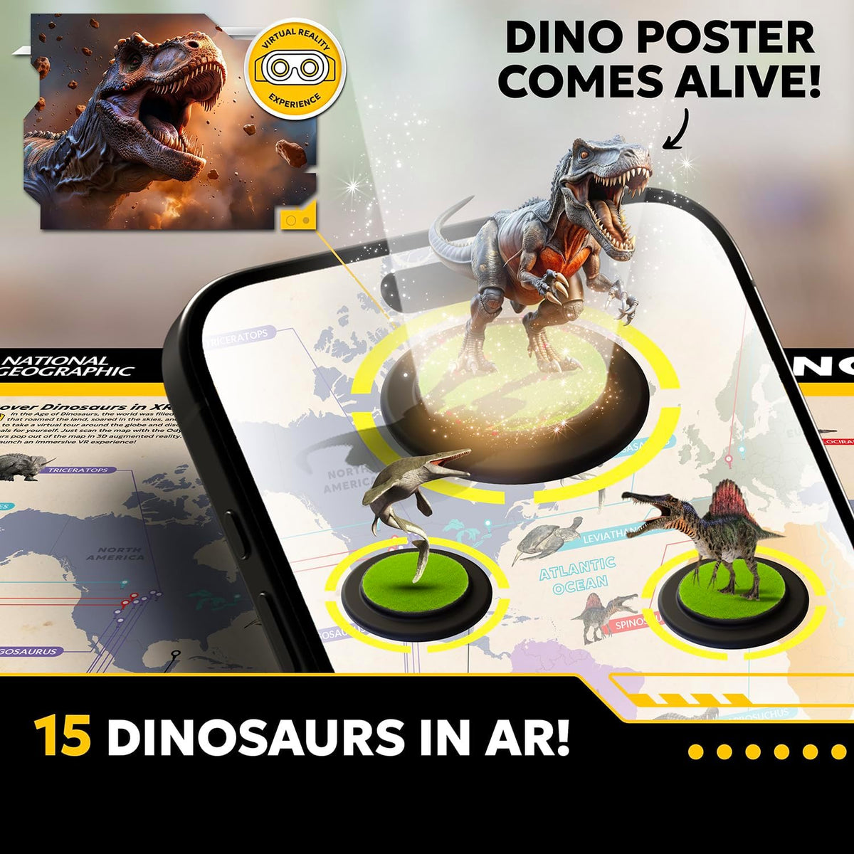 National Geographic Extinction-Dinosaur VR STEM Activity Kit para Kids 8-12