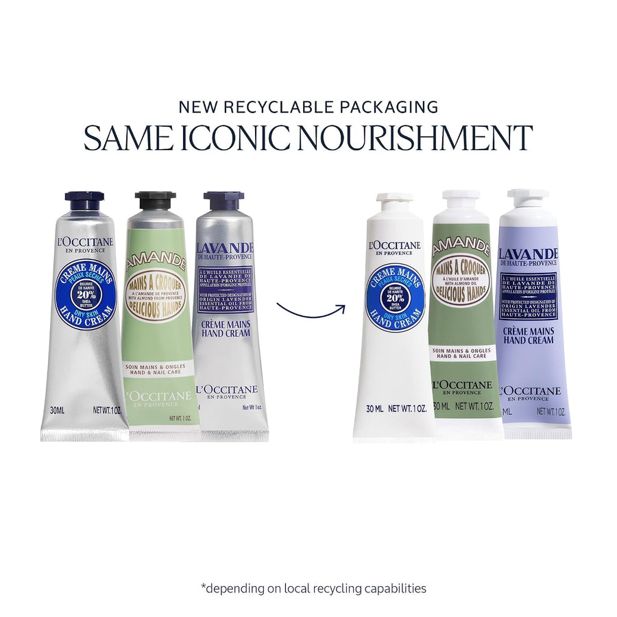 L'Occitane Hand Cream Classics - Juego de regalo de 3 piezas, t...