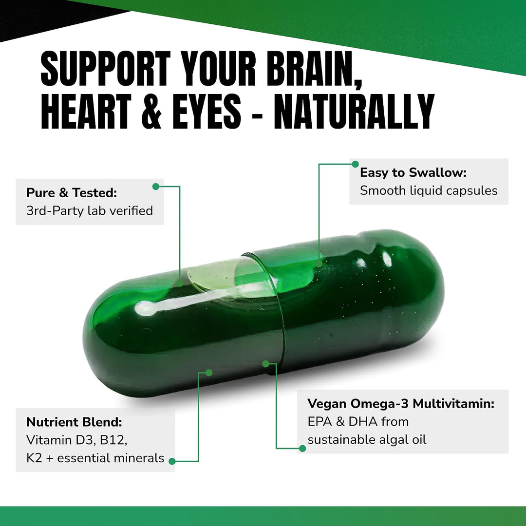 VEDGE Multivitamínico vegano Omega 3 para mujeres y hombres \u2013...
