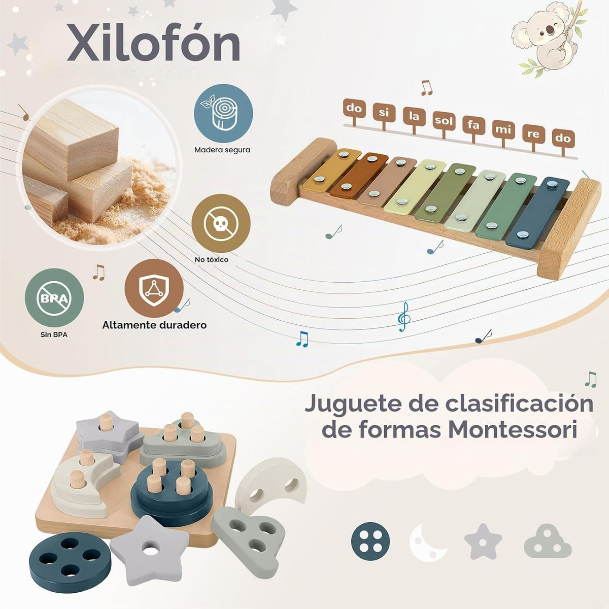 Juguetes Montessori para niños de 6 meses en adelante, juguetes para bebés