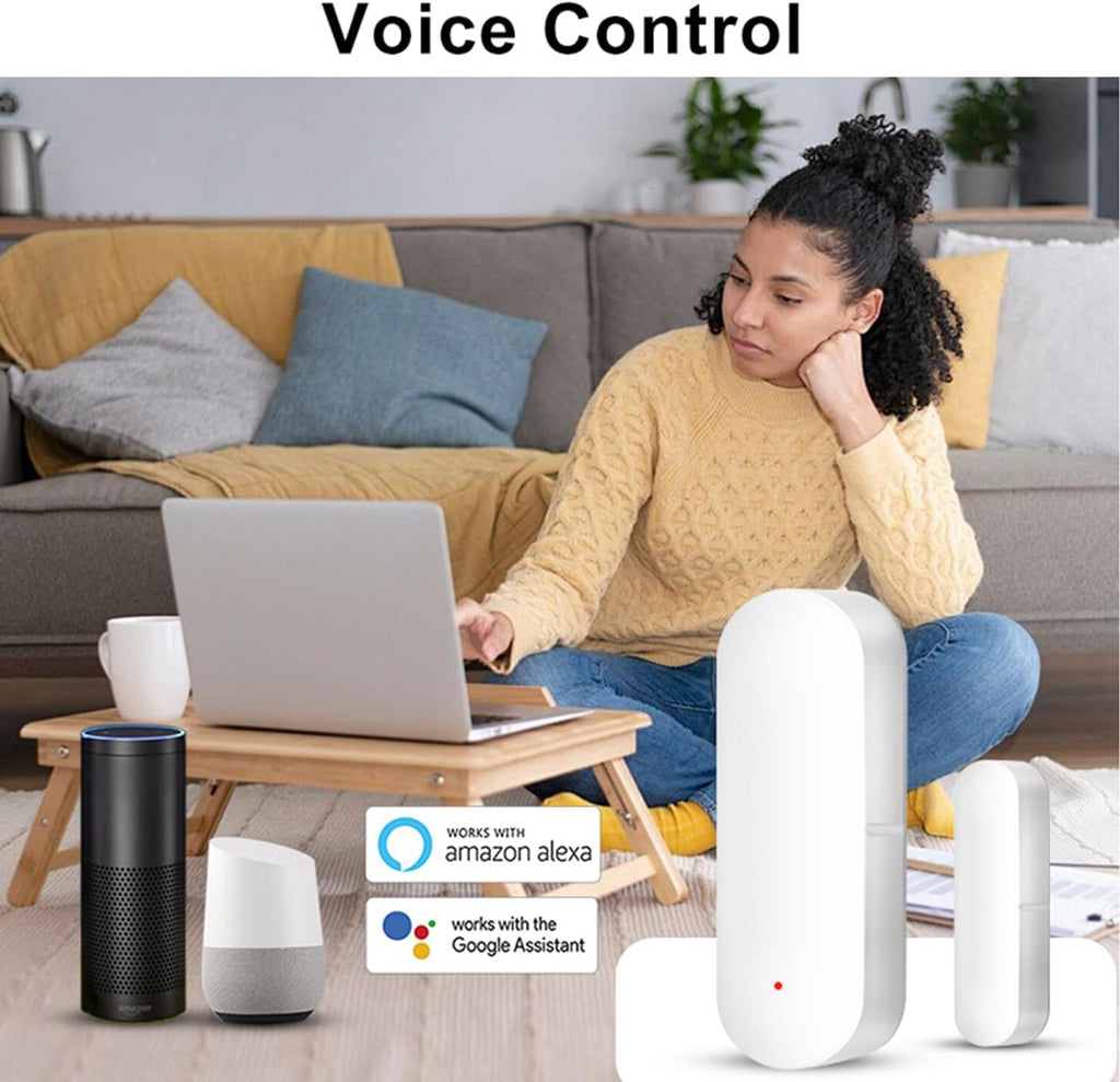 Sensor de puerta inteligente WiFi: sensor de contacto abierto de puerta para seguridad del hogar, sensor de ventana inalámbrico, asegura tu hogar con alertas instantáneas y automatización inteligente