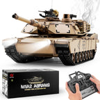 BESTYMXY Tanque RC US M1A2 Abrams Army, HengLong 1:16 2.4GHz Vehículo tanque de control remoto con sonido y luz para mayores de 14 años