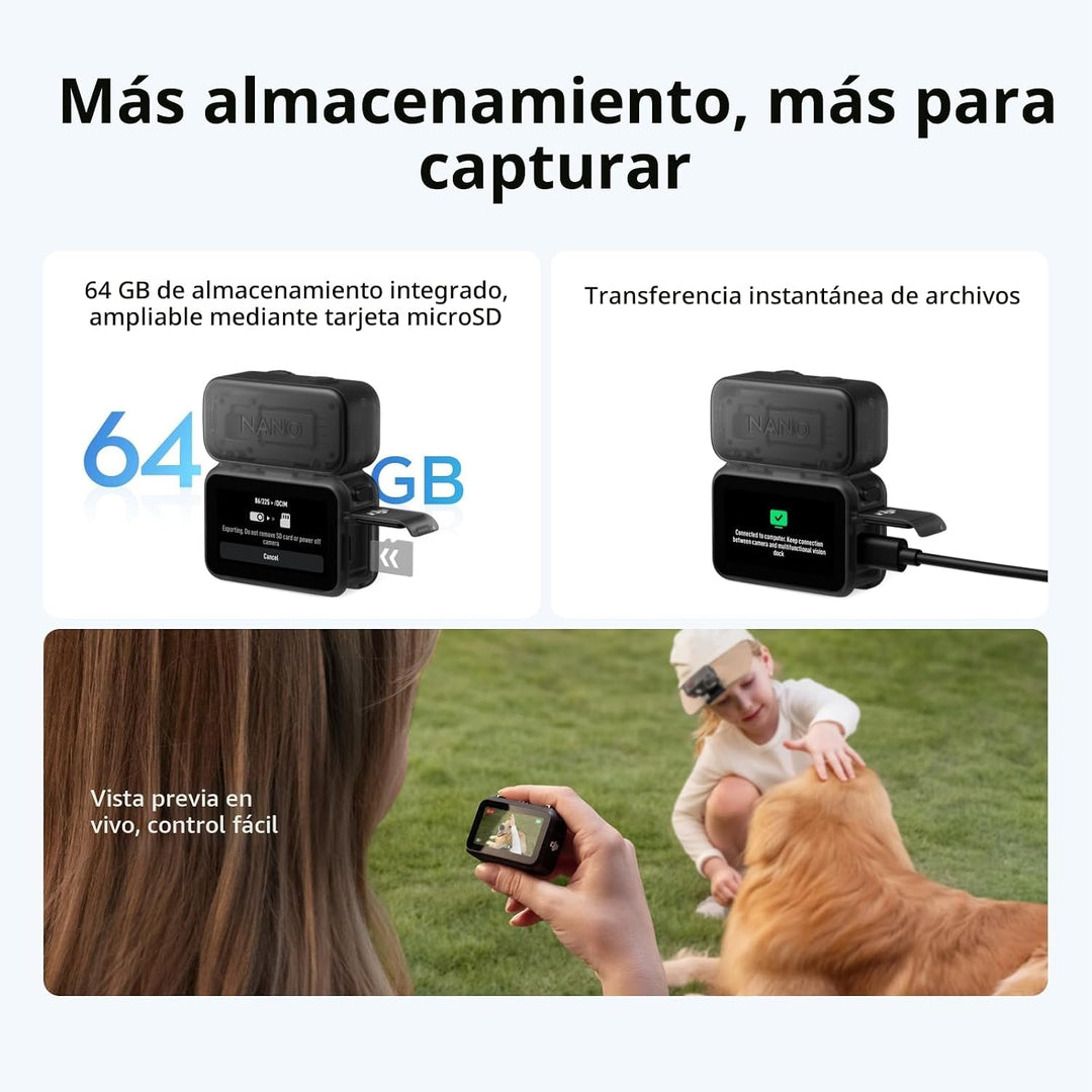DJI Osmo Nano Standard Combo (64GB) - Pequeña cámara de vlogging de...
