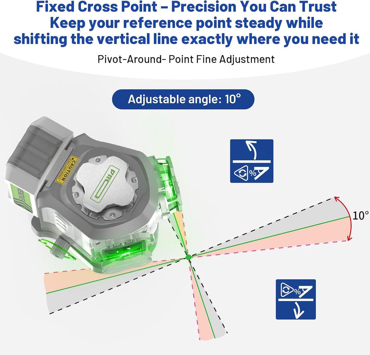 Huepar Pro 2026 Nuevo nivel láser para exteriores 360 autonivelante con alineación de pivote de punto fijo, herramienta niveladora láser verde 3 x 360, control remoto y batería recargable