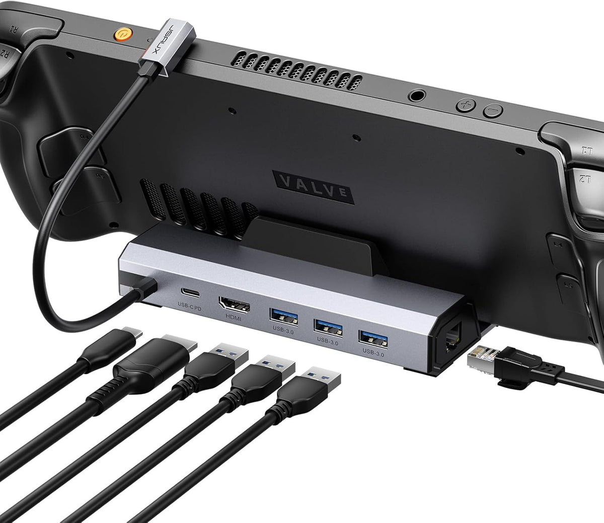 JSAUX 6-en-1 Docking Station para Steam Deck/ROG Ally X/Legion Go S-HB0603