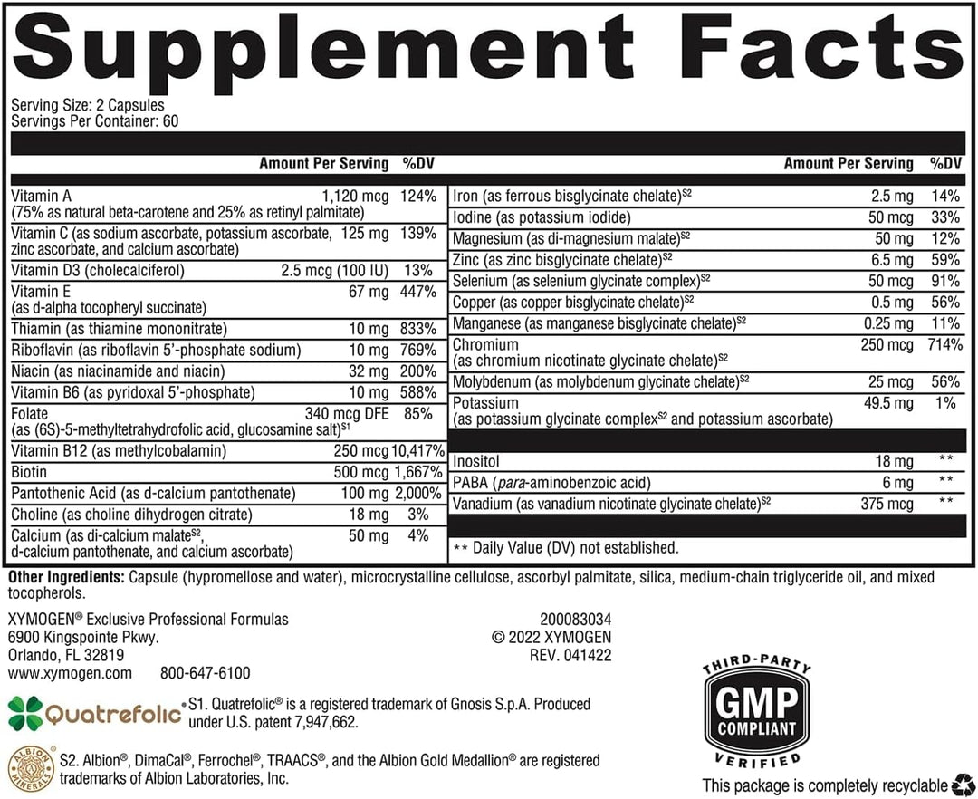 XYMOGEN ActivNutrients - Fórmula multivitamínica y multimineral, ap...