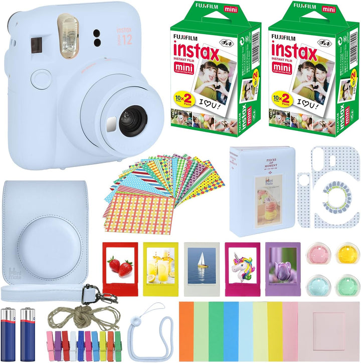 Cámara instantánea Fujifilm Instax Mini 12 color azul pastel + estu...