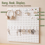 Kit de Organizador de Pared con Paneles de Metal Magnéticos 4‑Piezas 10 x 10 in, Blanco