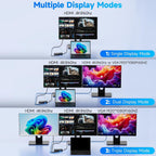 Estación de acoplamiento Surface Thunderbolt 4, triple pantalla a través de HDMI dual + VGA con adaptador de corriente, Surface Dock compatible con Surface Pro 12/11/10/9/8/X/7 y Surface Laptop 5/4/3