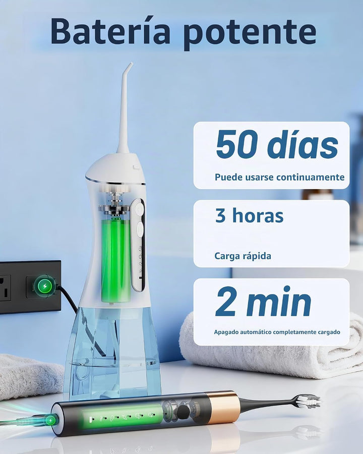 Cepillo de dientes eléctrico sónico y hilo dental eléctrico para ad...