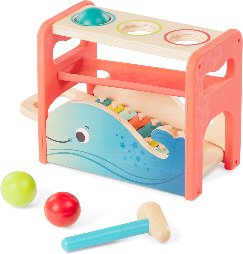 B. toys Banco de golpe de ballena de xilófono con xilófono, juguete de