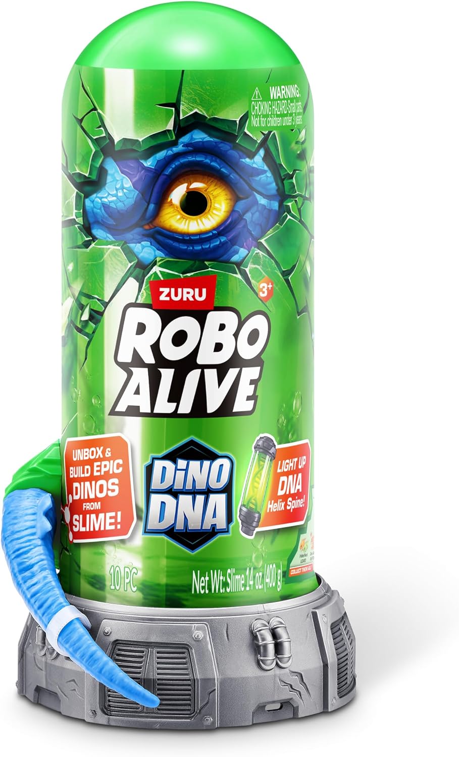 Robo Alive ADN Dino (Velocisaurus) de ZURU, juguete de dinosaurio que se ilumina, sorpresa al desempaquetar
