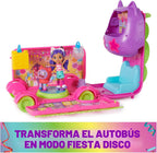 Gabby's Dollhouse Celebration Party Bus, Transforming Playset con Gabby DJ