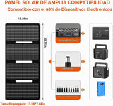 powkey Banco de energía portátil de 200 W con panel solar de 40 W,...