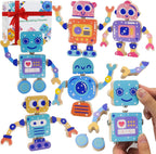 Juego de bloques de construcción de robot de madera a presión