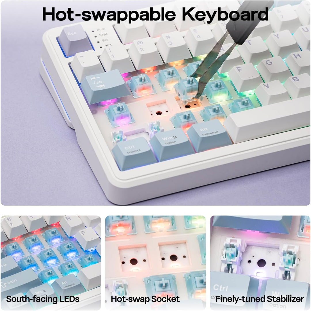 EPOMAKER TH99 PRO Teclado mecánico 96% con pantalla y perilla, 1000...