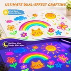 Juego de pintura lavable de neón grande para niños, 6 colores