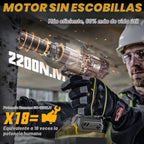 Llave de impacto inalámbrica de 1/2 pulgada compatible con batería Dewalt de 20 V, 1600 pies-libras (2200 N.m), pistola de impacto de alto par resistente, destornillador de impacto de energía eléctrica sin escobillas con 4 modos de velocidad y luz de trab