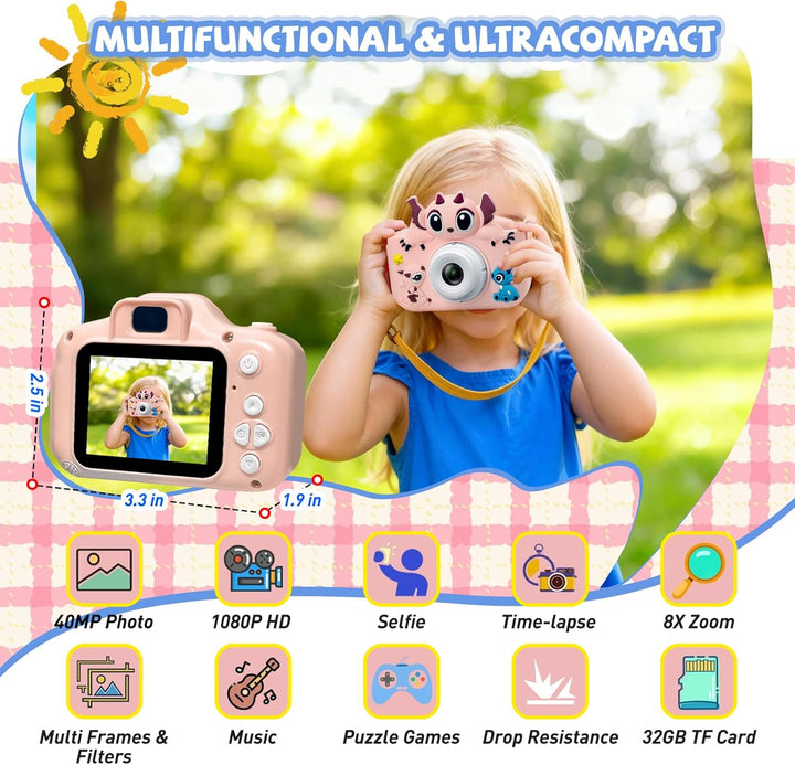 Cámara digital para niños pequeños, cámara de juguete para niñas pe...