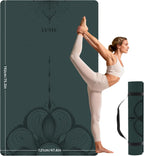 Esterilla de yoga grande (75.5 x 47.6 x 0.4 pulgadas) extra ancha y gruesa de 0.394 in