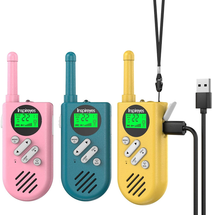 Inspireyes Walkie Talkies para niños recargables, juguetes para niñ...