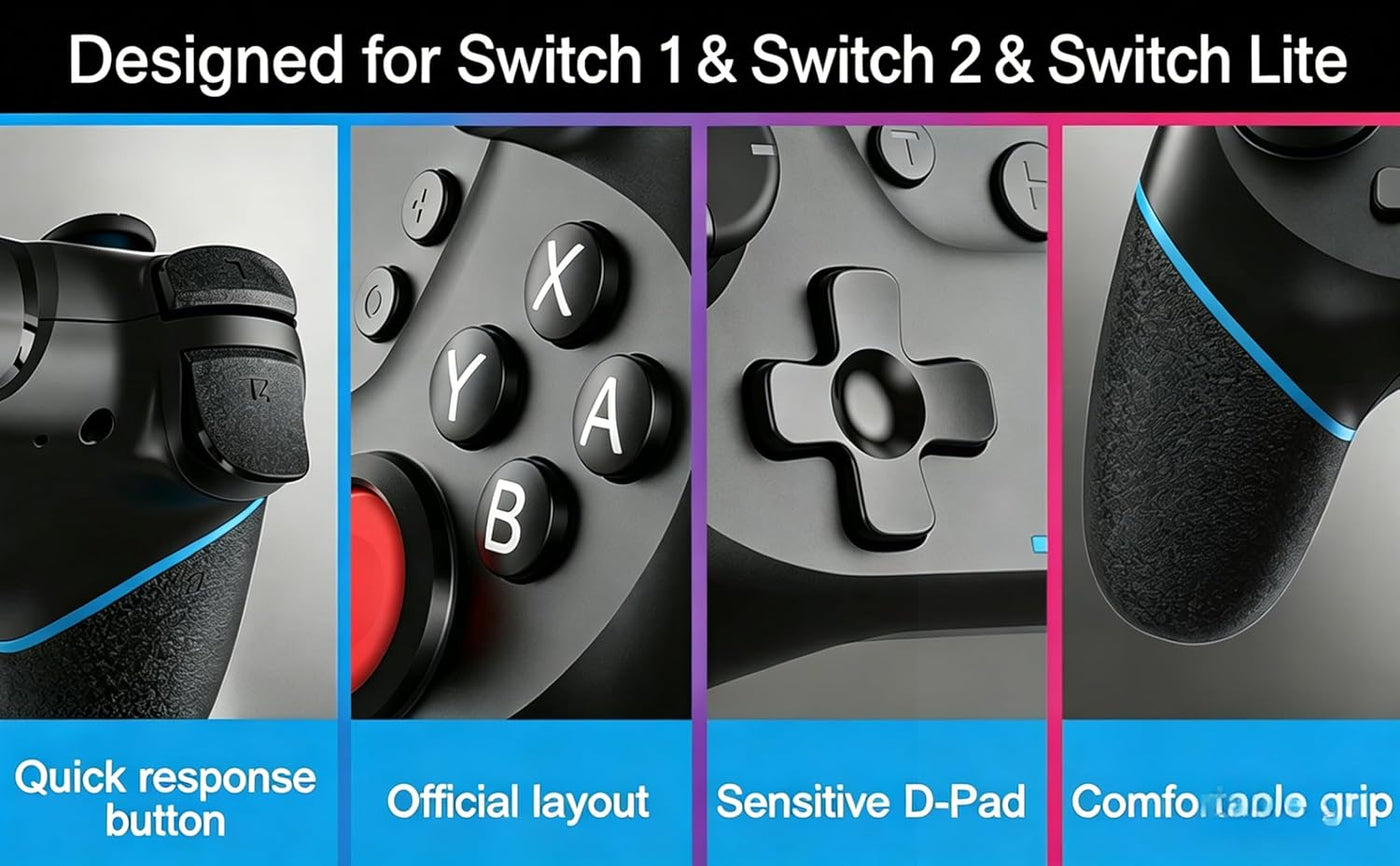 Diswoe Upgraded Wireless Controller for Switch\/Lite\/OLED\/Switch...