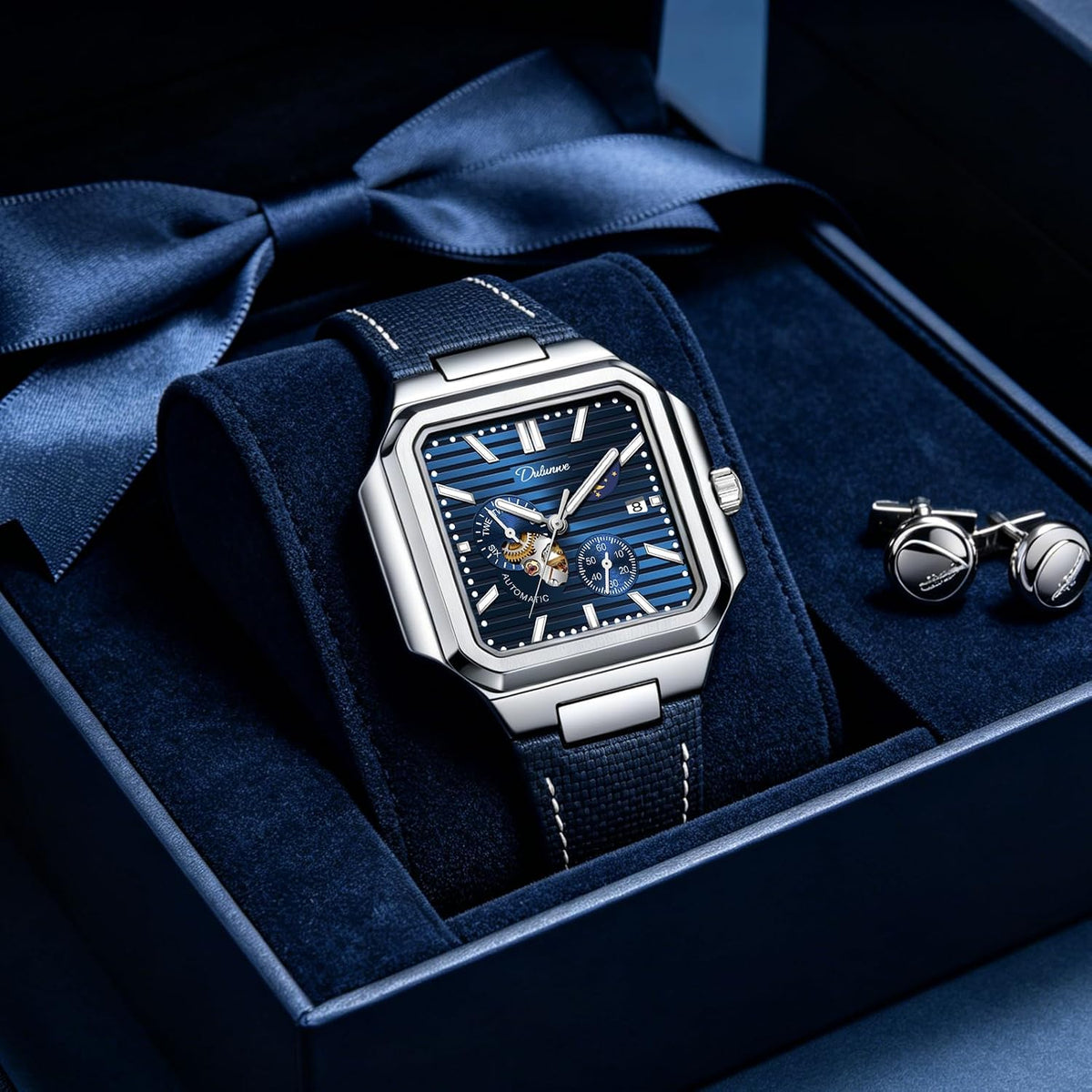 Reloj Automático Mecánico para Hombre, Relojes de Pulsera para Hombre, Diseño Cuadrado, Moda