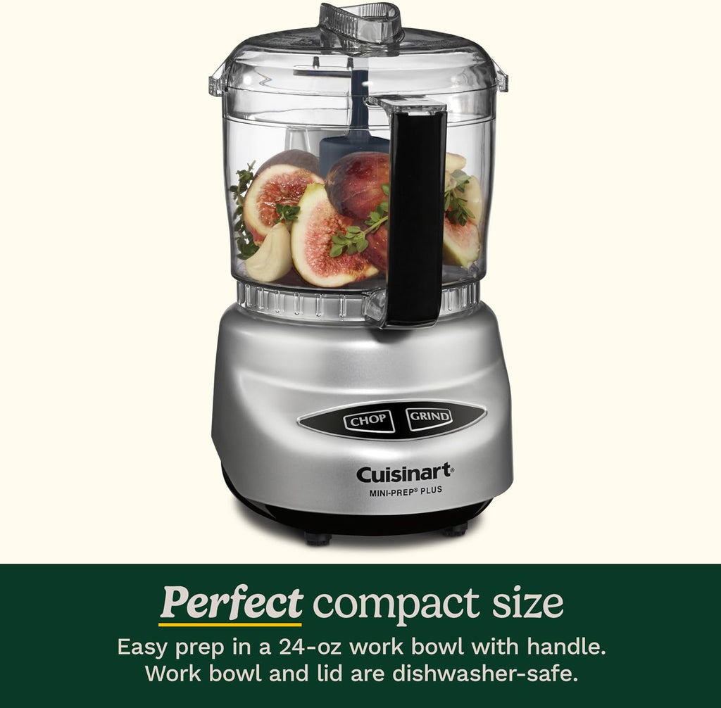 Cuisinart Mini-Prep Plus - Procesador de alimentos, mini procesador de alimentos de 3 tazas para picar hierbas, verduras y queso duro, tazón de trabajo de 3 tazas, hoja reversible de acero inoxidable