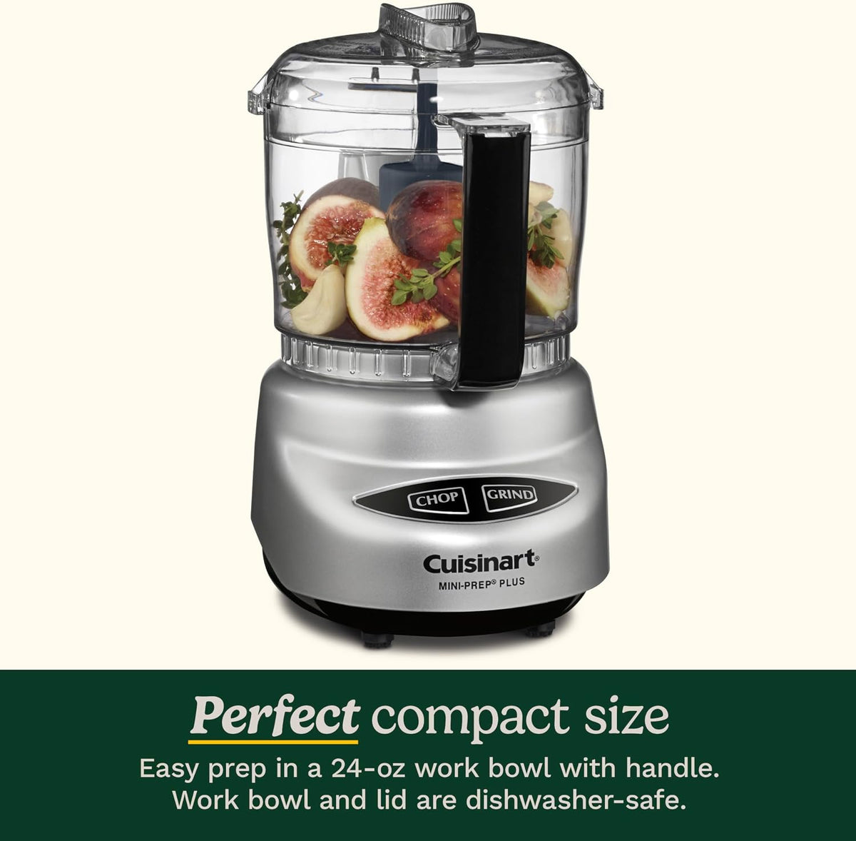 Cuisinart Mini-Prep Plus - Procesador de alimentos, mini procesador de alimentos de 3 tazas para picar hierbas, verduras y queso duro, tazón de trabajo de 3 tazas, hoja reversible de acero inoxidable