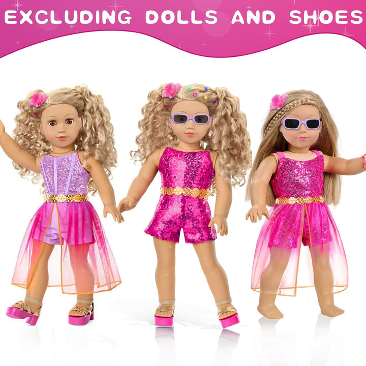 Juego de ropa de muñeca de 18 pulgadas y accesorios de maquillaje,...
