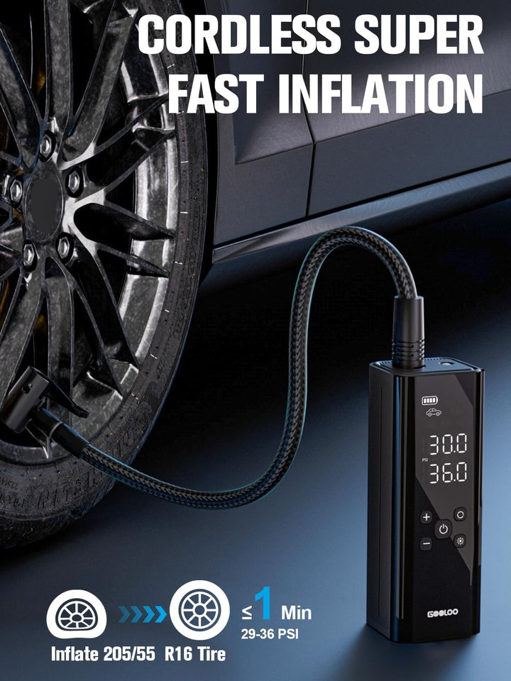 GOOLOO Compresor de aire portátil GT150, inflador de neumáticos, bo...