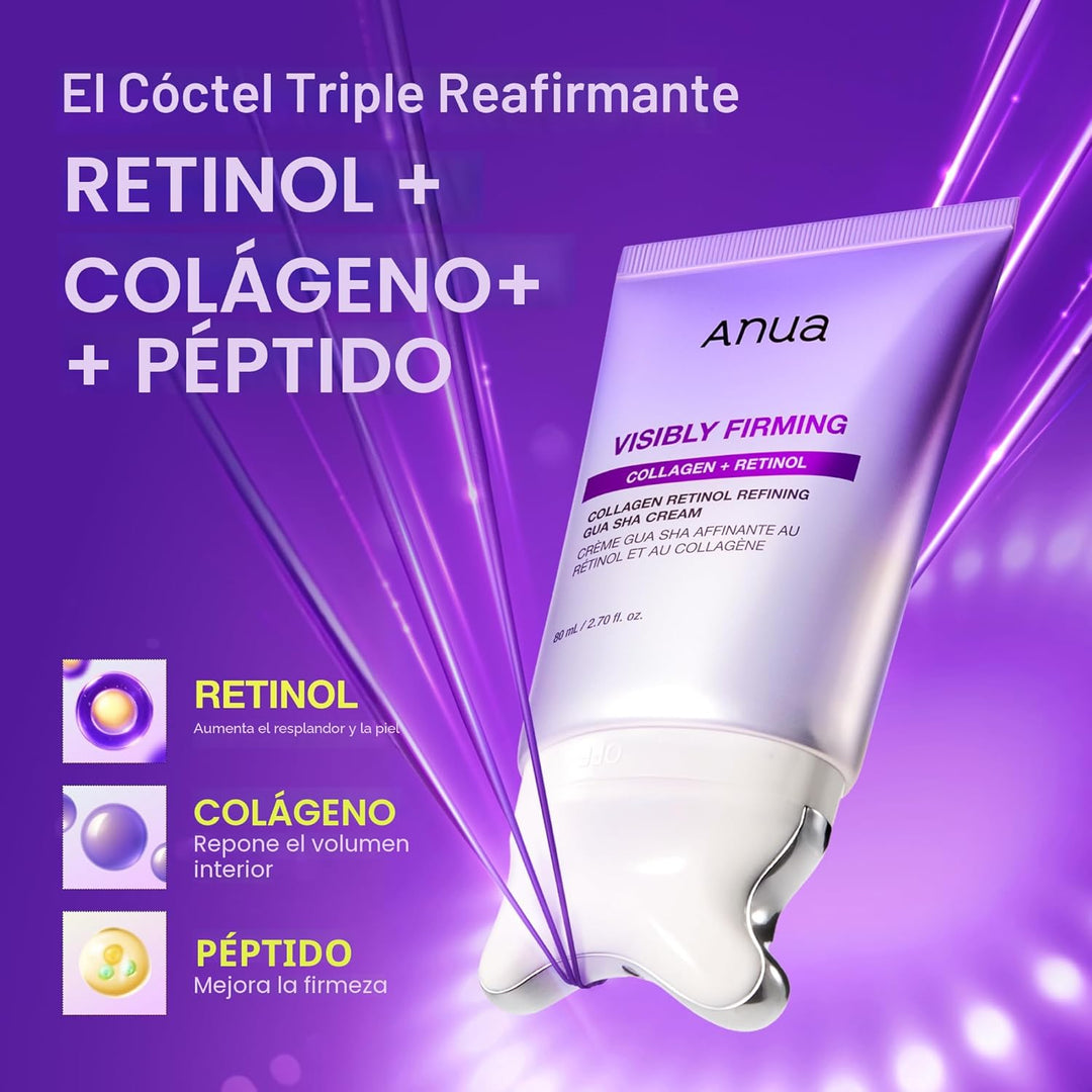 ANUA Crema Gua Sha Refinadora de Retinol de Colágeno, Crema de Cuel...