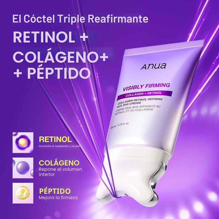 ANUA Crema Gua Sha Refinadora de Retinol de Colágeno, Crema de Cuel...