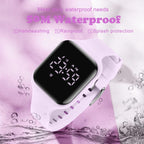 Relojes para niños y niñas, reloj deportivo digital con contador de pasos, podómetro, alarma de vibración, sin aplicación, impermeable, rastreador de fitness, reloj para niños, niñas, adolescentes