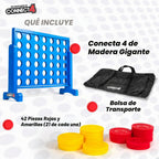 EastPoint Giant Wood Connect 4 Jumbo Yard Game, 42 piezas, bolsa de