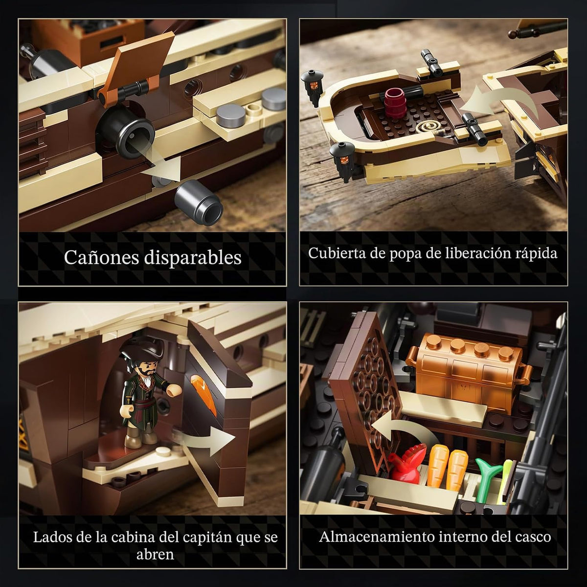 Wise Block Assassin's Creed - Juego de construcción de barcos piratas con
